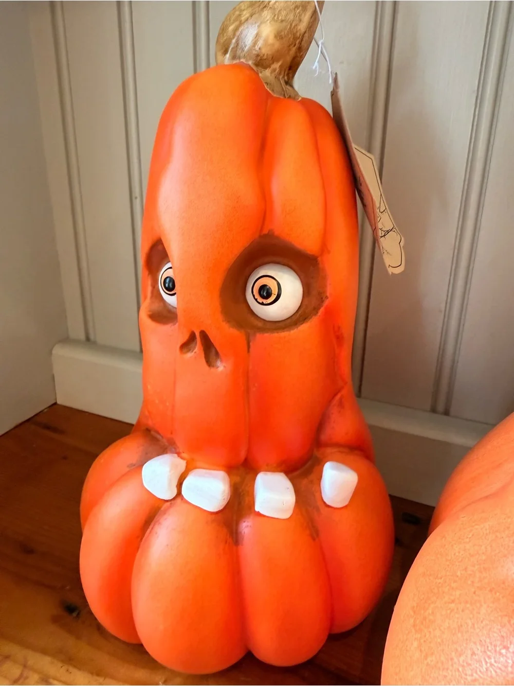 Whimsical Orange Pumpkin Head Halloween Decor Pair by Hallow’s Eve